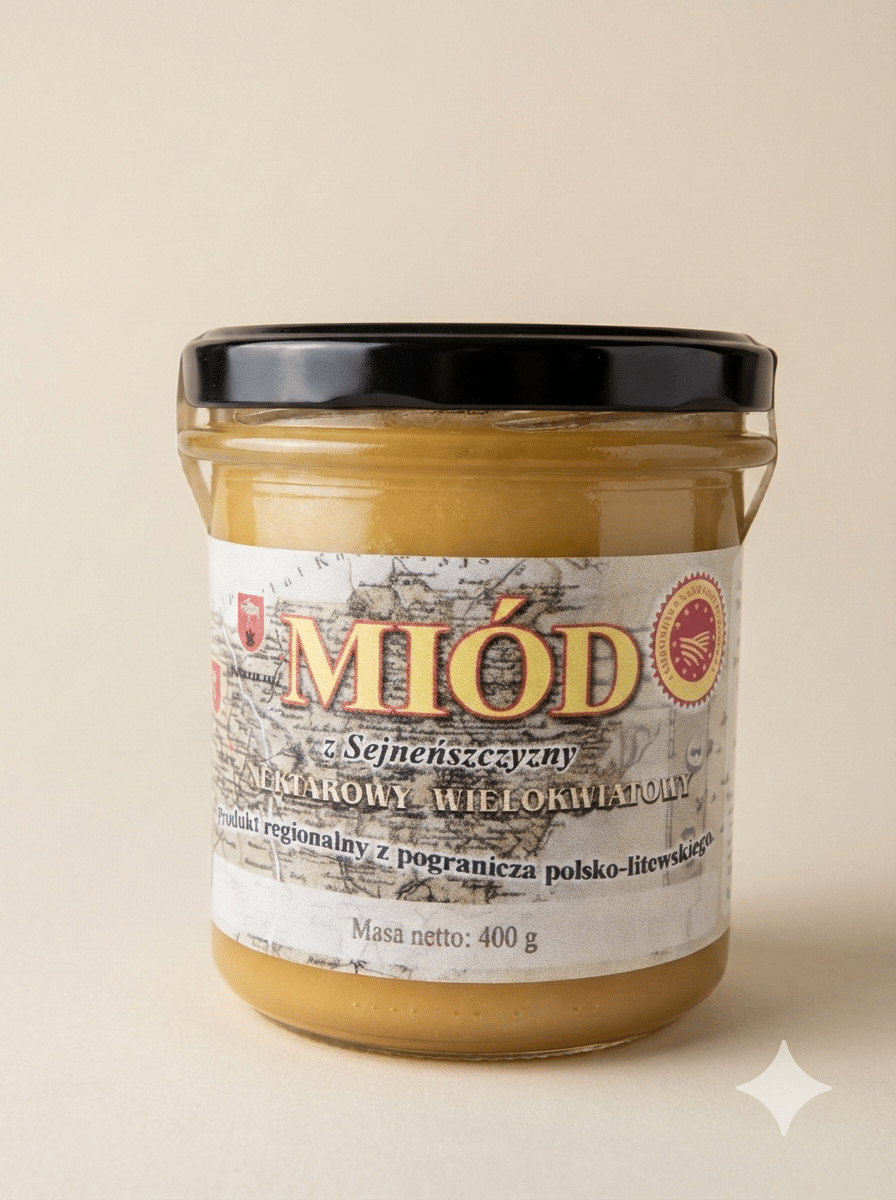 Miód Wielokwiatowy z Sejneńszczyzny – Chroniona Nazwa Pochodzenia (ChNP) 400 g.
